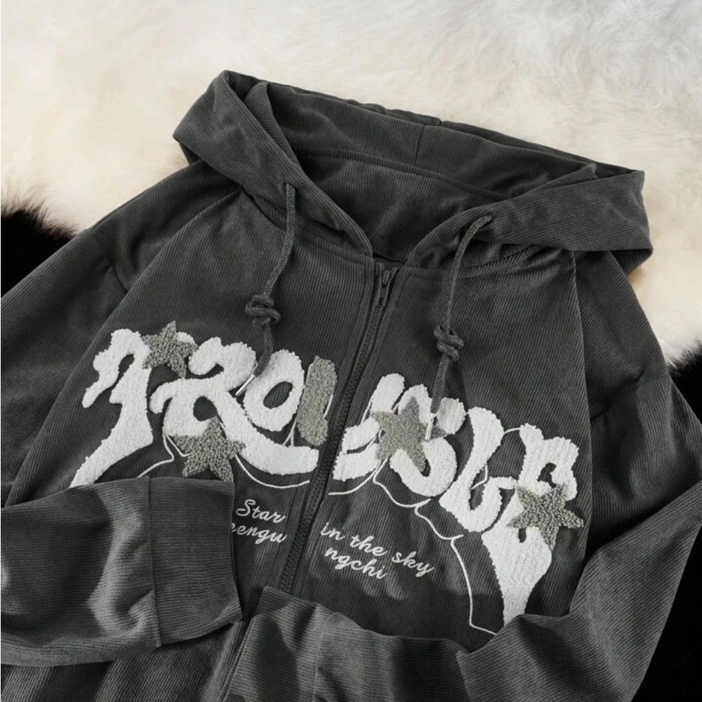 Corduroy Zip-Up Hoodie